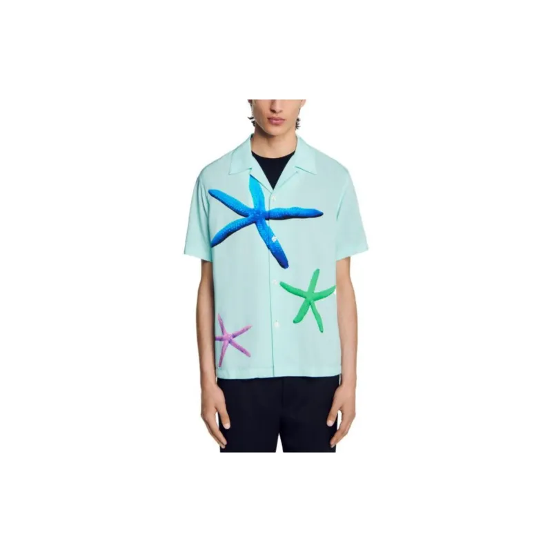 Sandro Shirts Men Mint Blue-1
