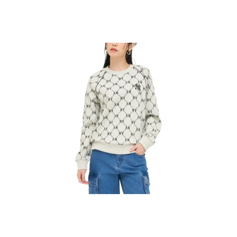 MLB New York Yankees Sweatshirt Unisex Dark Cream-4