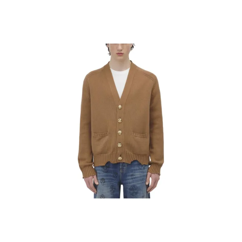 Alexander McQueen Distressed Skull V Neck Cardigan-3