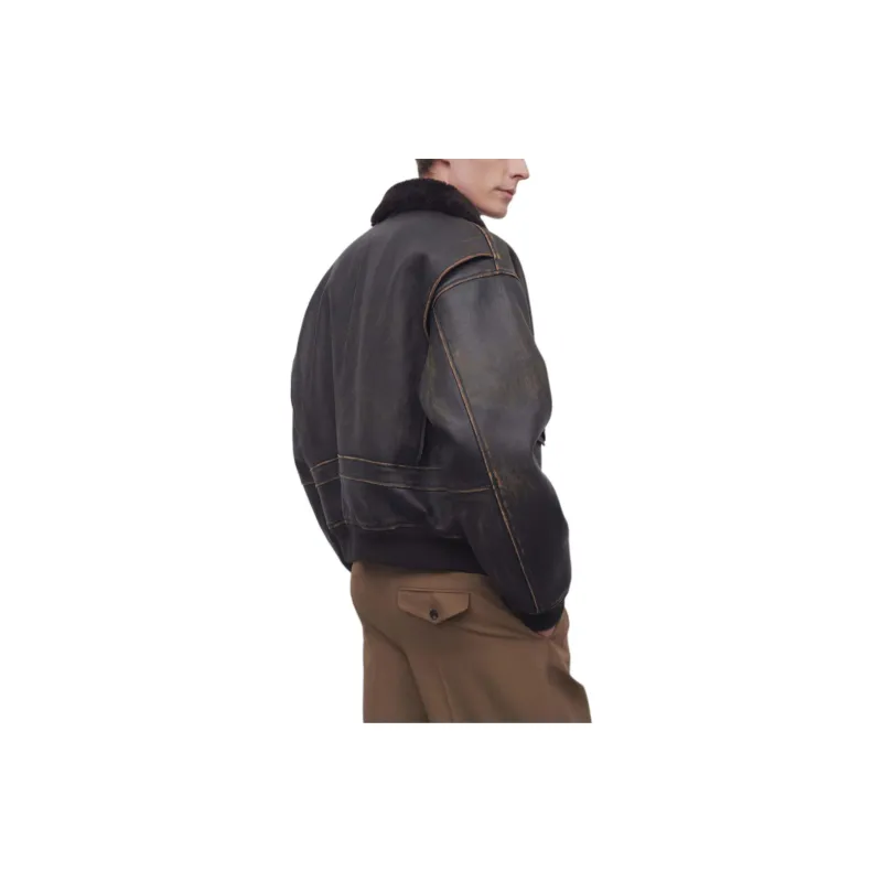 THE ROW SS24 Leather Jacket Men's Black-4