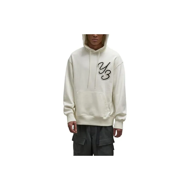 Y 3 Logo Patch Drawstring Hoodie-1