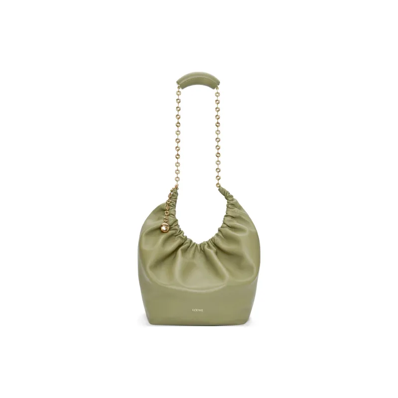 LOEWE Nappa Sheep Leather Shoulder Bag Crossbody Bag Handbag Medium Size Women's Eucalyptus Green-4