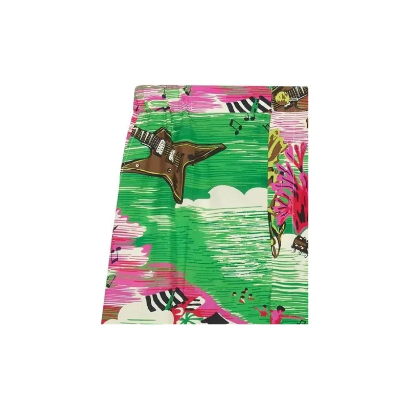 GUCCI Painterly print Silk Shorts-3