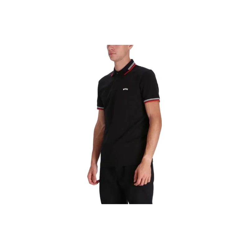 HUGO BOSS Short Sleeve Polo Shirts Men's Red Black-3