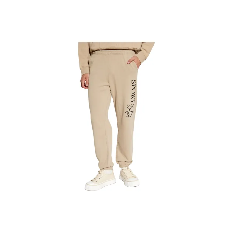 SPORTY & RICH Logo Printed Elasticated Waistband Pants-2