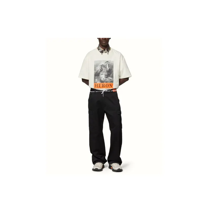 HERON PRESTON Herons Sketch Oversized T Shirt-1