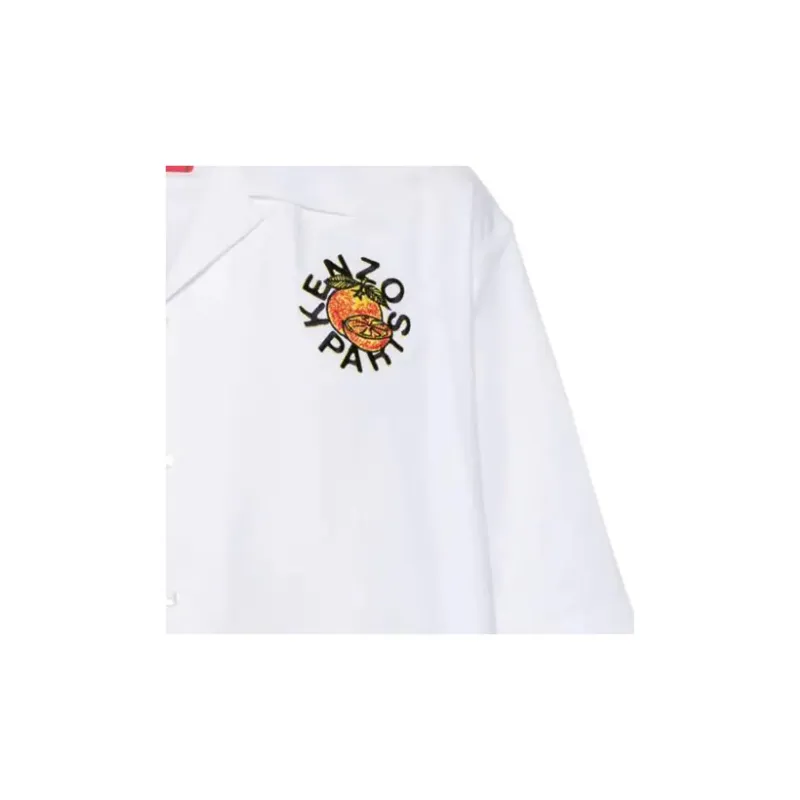 KENZO Logo Patch Collared Short Sleeve Shirt-6