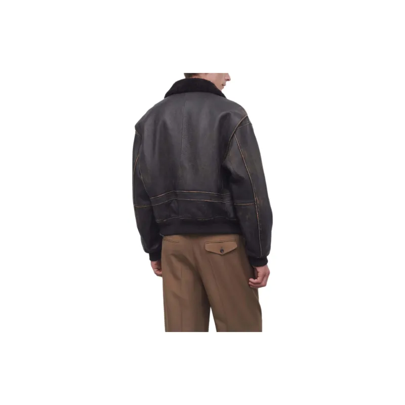 THE ROW SS24 Leather Jacket Men's Black-3