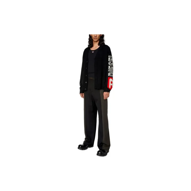 DIESEL Logo Intarsia Knit Cardigan-3