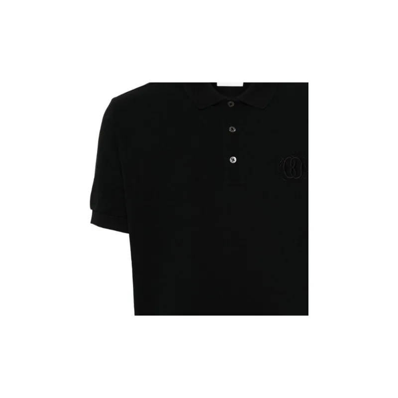 BALLY Logo Embroidered Straight Hem Polo Shirt-6