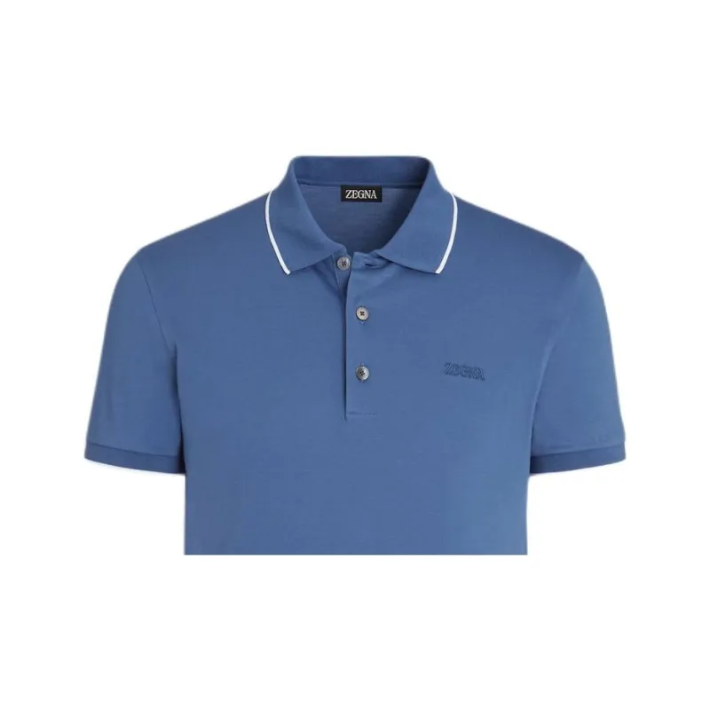 Ermenegildo Zegna Polo Shirts Men Blue-3