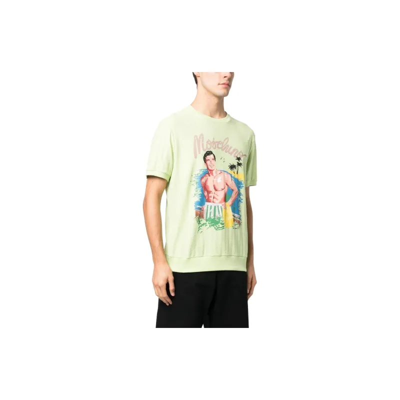 MOSCHINO T Shirts Men Green-3