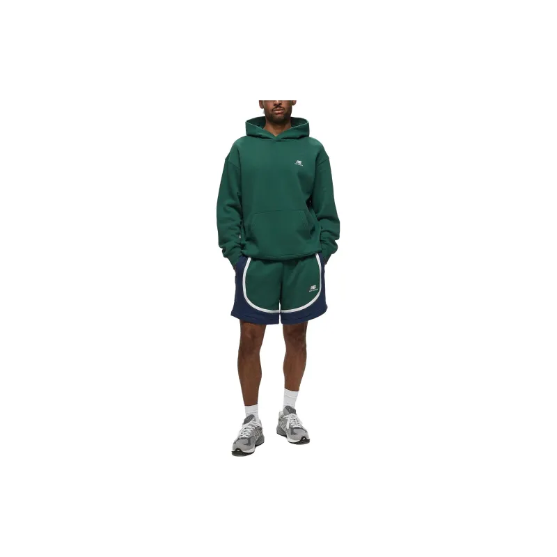 New Balance Hoops Fleece Team Casual Shorts Men's Green-1