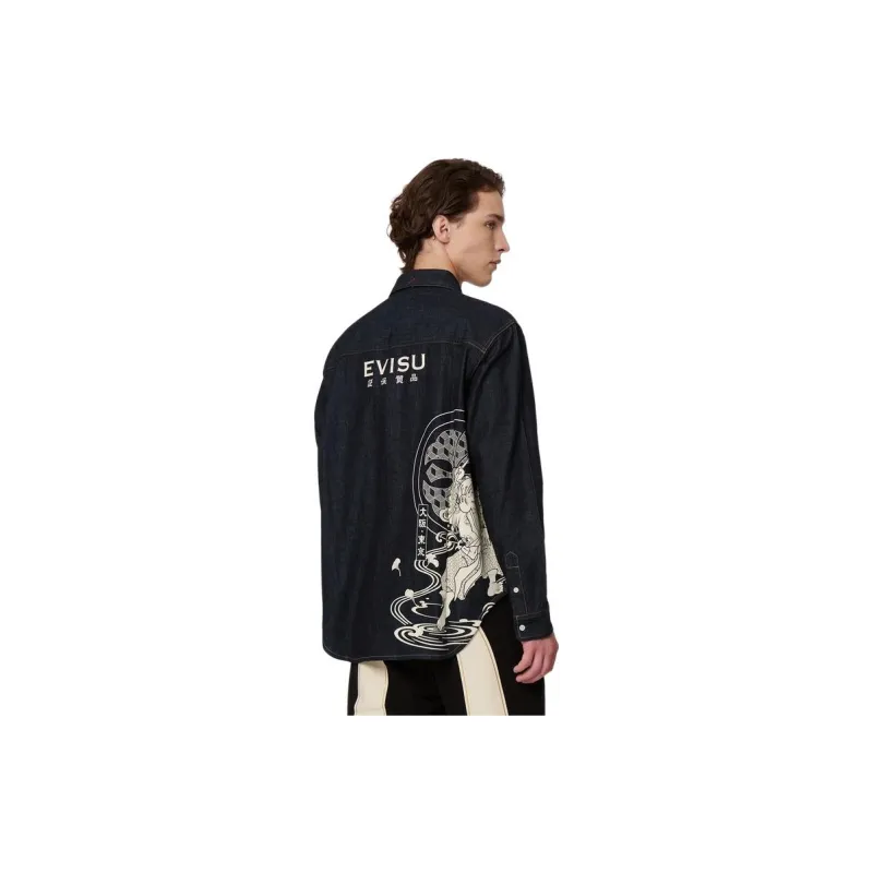 EVISU Shirts Men Denim Blue-6
