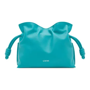 LOEWE Flamenco Napa Calf Leather One Shoulder Crossbody Clutches Women's Deep Turquoise