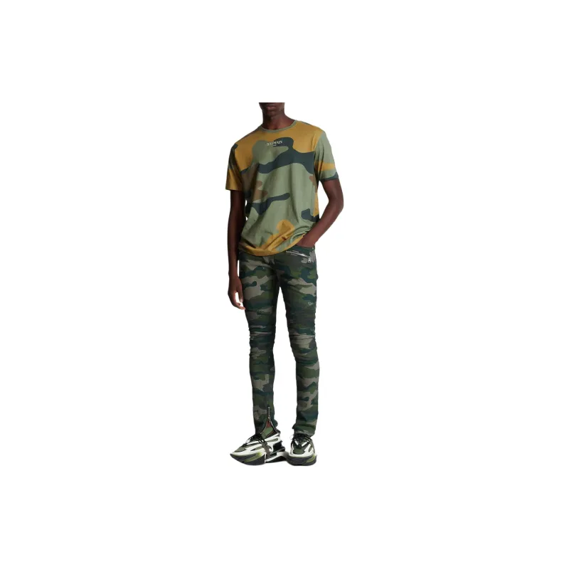 BALMAIN Camouflage print Slim Jeans-1