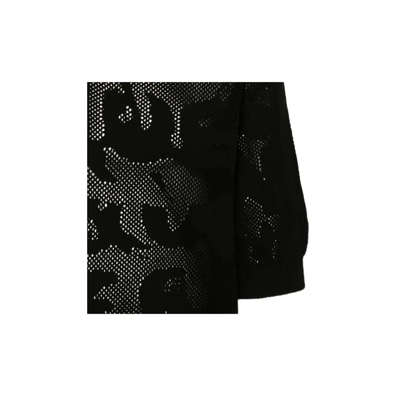 Alexander McQueen Open Knit Short Sleeved Polo Shirt-4