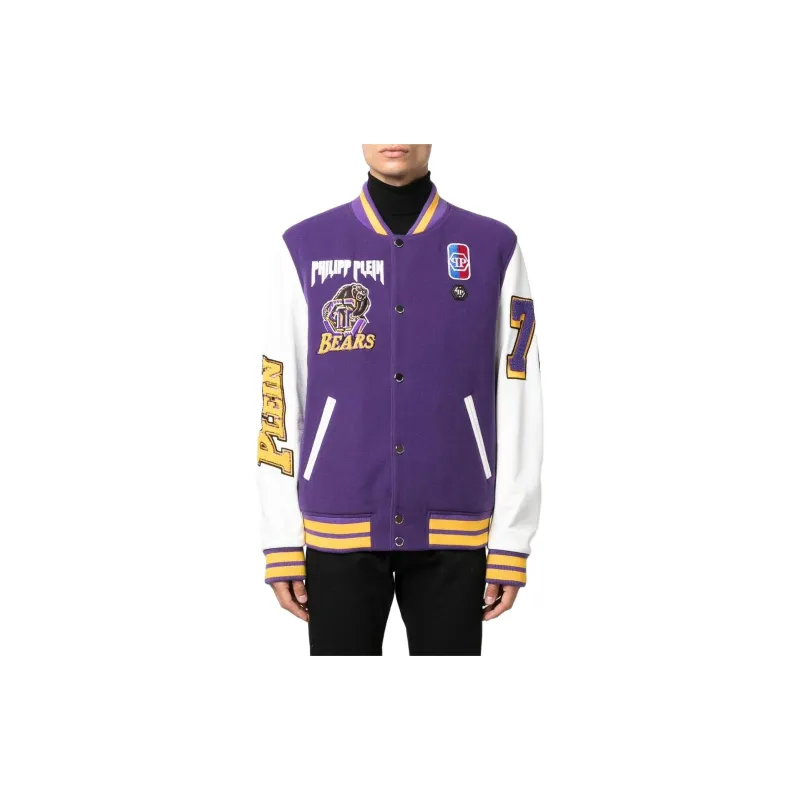 PHILIPP PLEIN SS23 Baseball Jacket Men's Purple-1