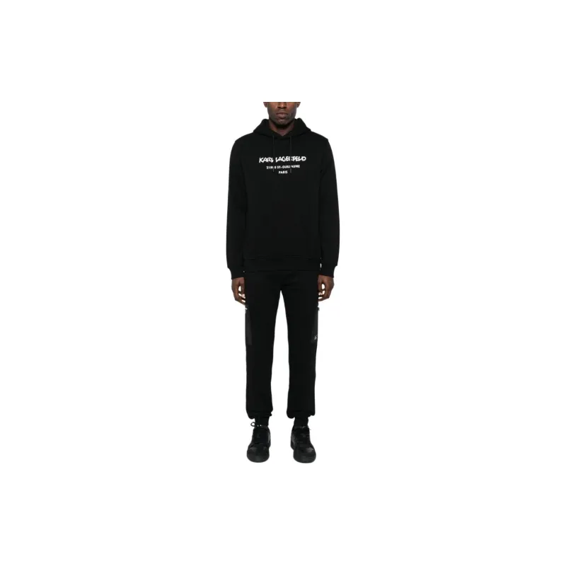 KARL LAGERFELD Logo-patch Cotton Track Pants-1