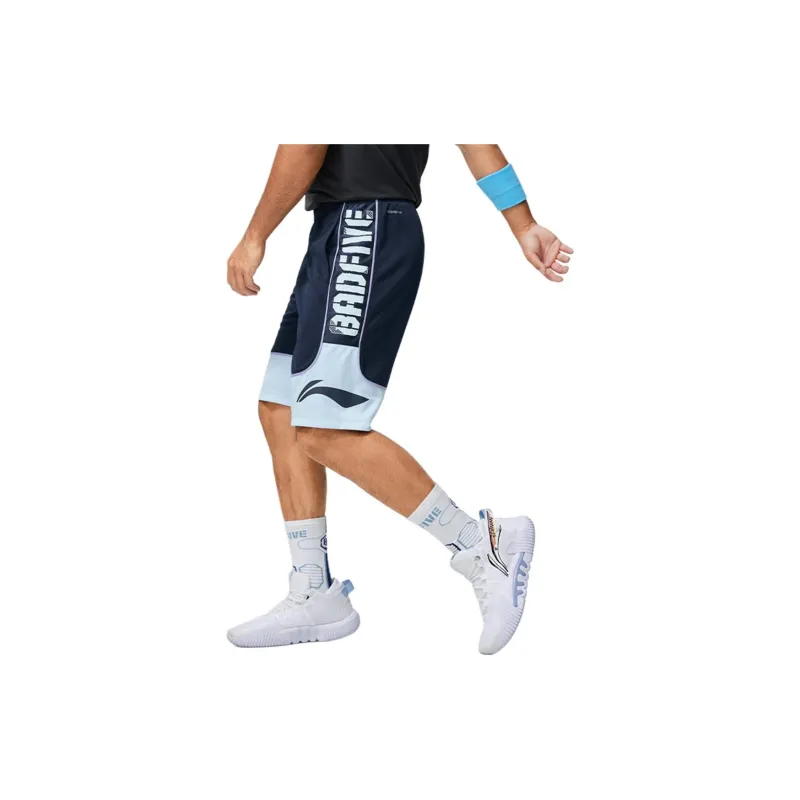LiNing BadFive Casual Shorts Men's Dark Marine Blue/Sky Blue-4