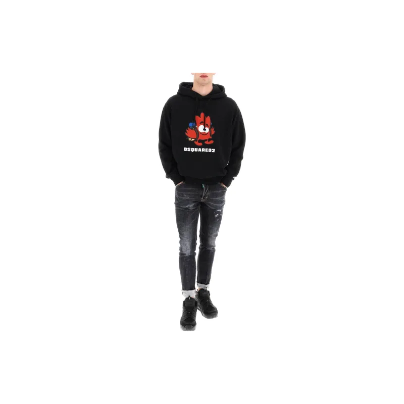 DSQUARED 2 Graphic Printed Drawstring Hoodie-1