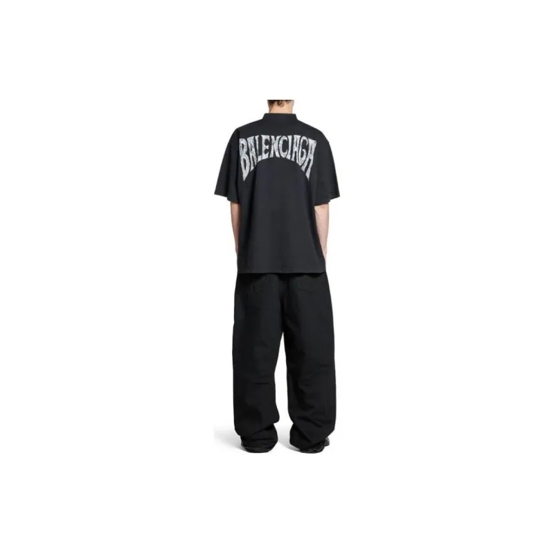 Balenciaga Logo Printed Crewneck T Shirt-3