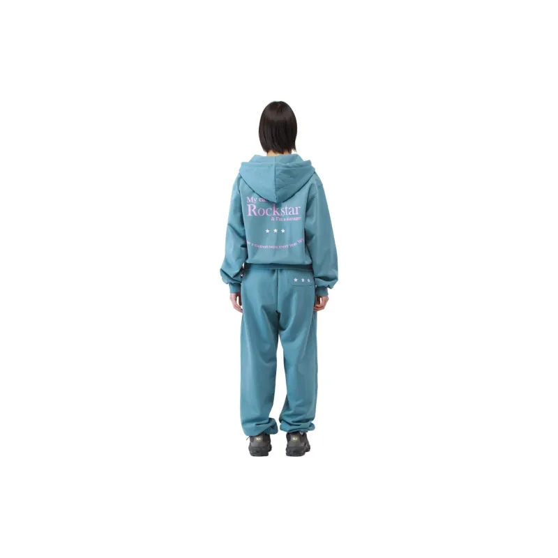 JOEGUSH Smile Rockstar Hoodie Zip-Up Sweatshirt Unisex Serenity/Tranquil Blue-3