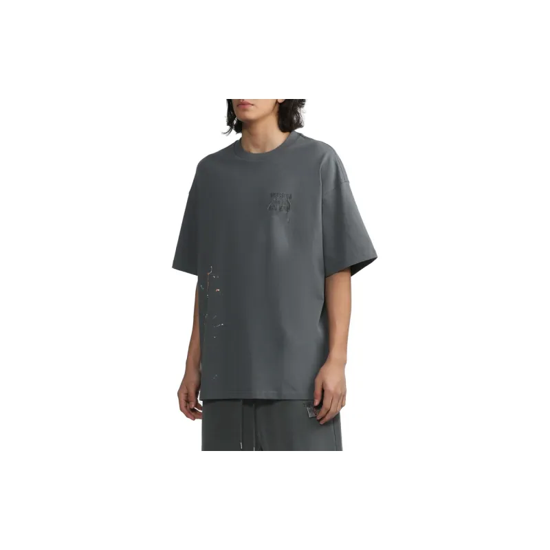 MUSIUM DIV Paint splatter detail Cotton T shirt-6