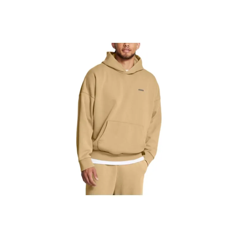 Under Armour Icon Men's UA Icon Heavyweight Fleece Wash Oversized Hoodie Sweatshirt Men's Camel-2
