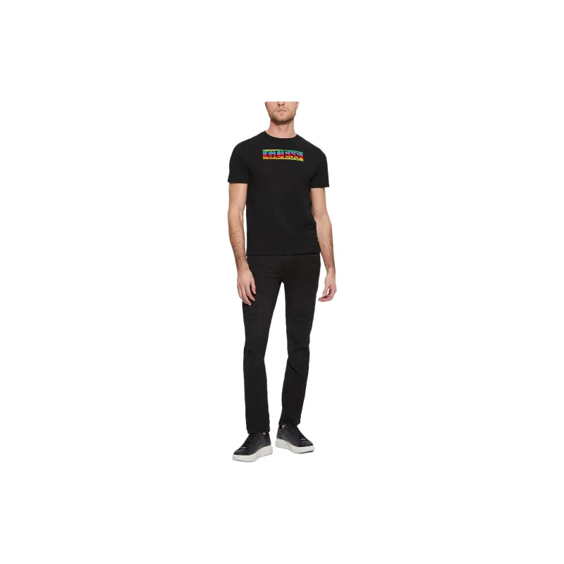 GUESS Eco Pride Wave Logo Tee T-Shirt Men's Black-2