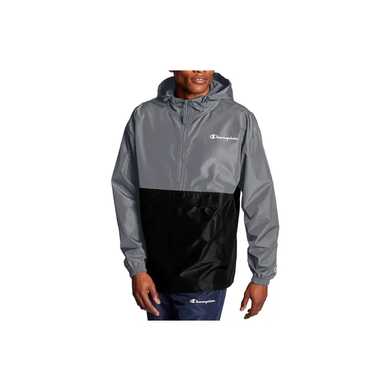 Champion Jackets Coats US Version Unisex Black & Gray Patchwork-1