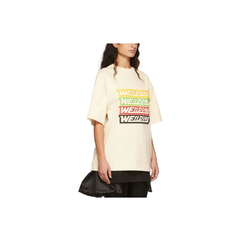 WE11DONE Repeated Logo Print T shirt-4