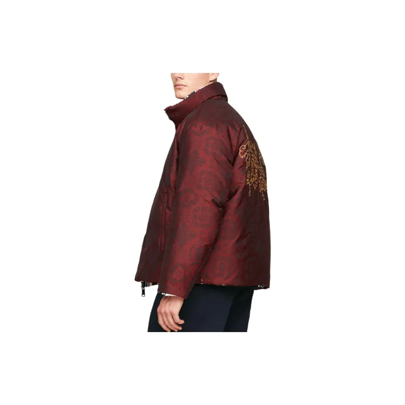 Clot X Tommy Hilfiger CLOT Co branded Model Down Jackets Unisex Dark Red Color 0K4-4