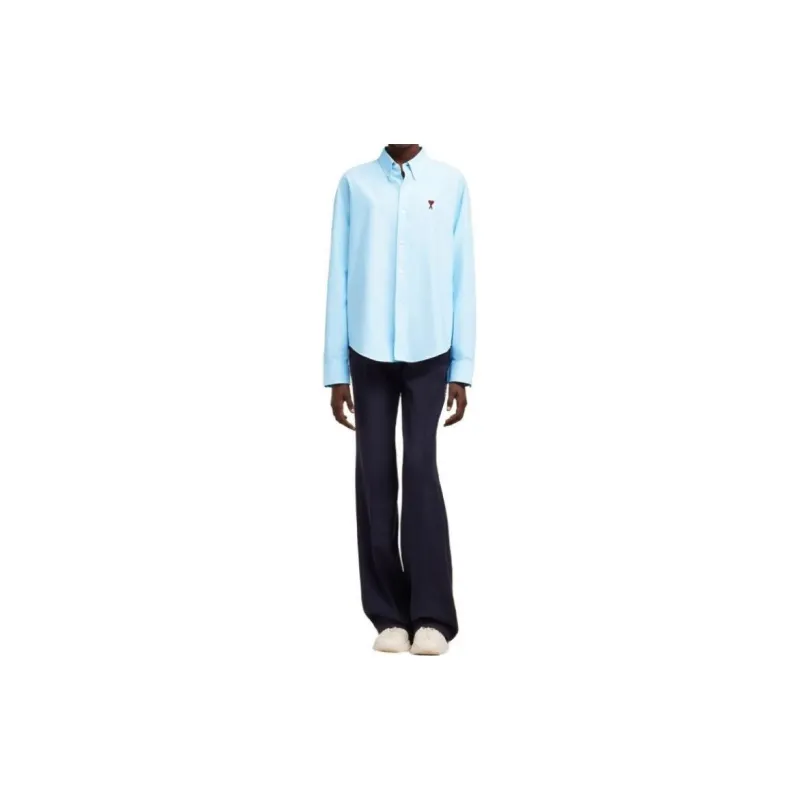AMIPARIS Logo embroidered Poplin Shirt-1