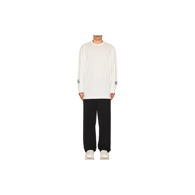 Y 3 Gfx L/S Logo flocked T shirt-2