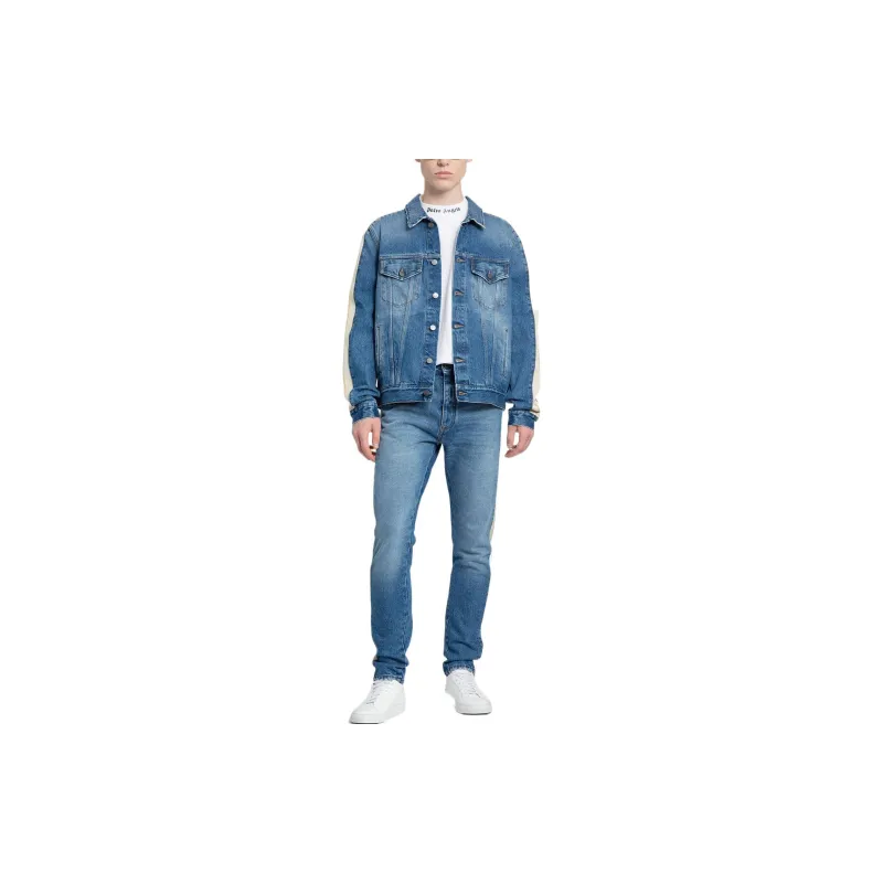PALM ANGELS Logo Patch Straight Leg Jeans-1
