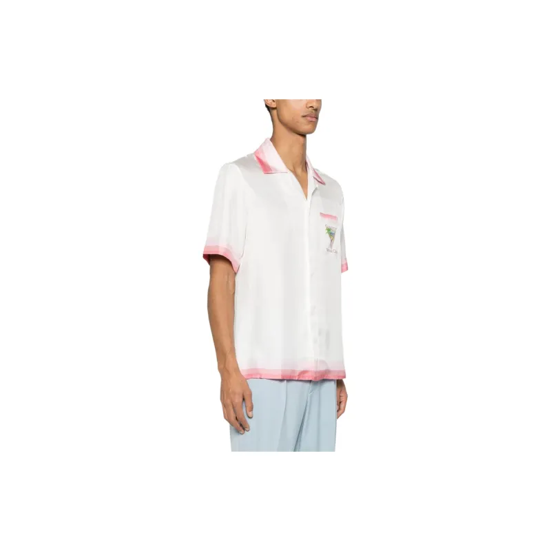 CASABLANCA Cuban Collar Short Sleeve Shirt-4