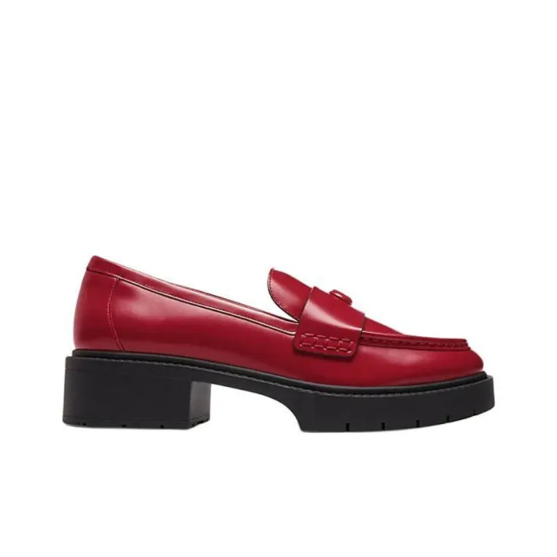 COACH Leah Loafers 4cm Women's Red-1