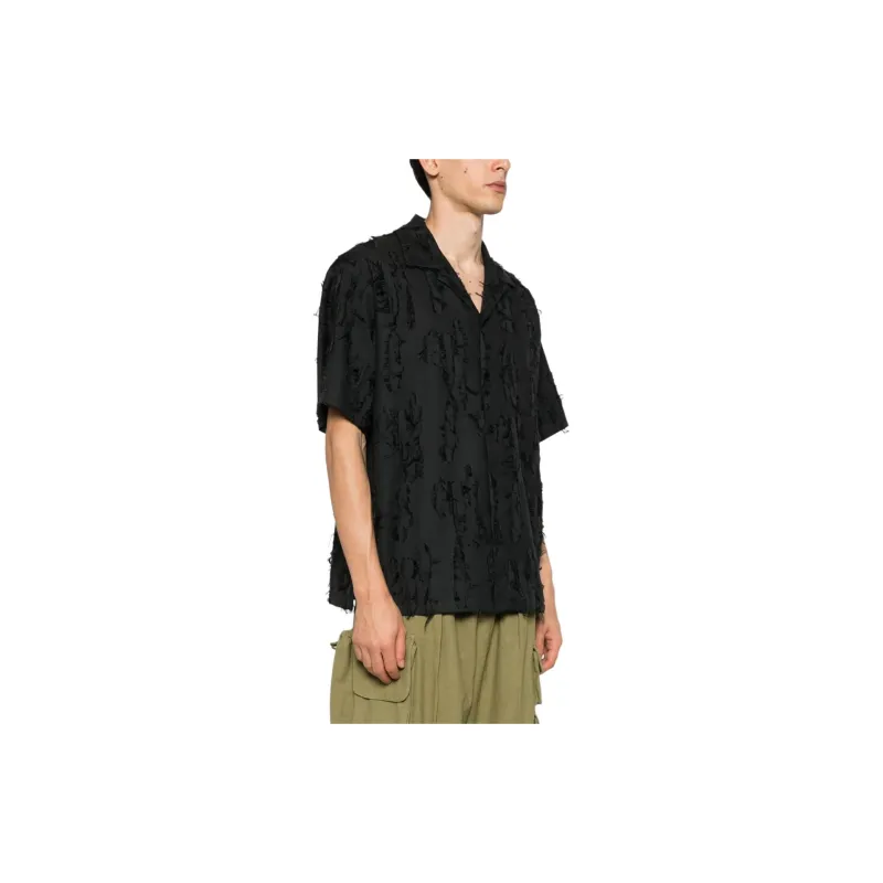 MSGM Logo-tag Textured-finish Shirt-3