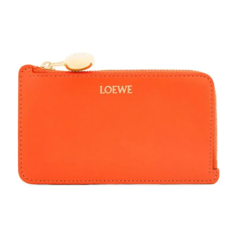 LOEWE Bright Nappa Calfskin Card Holder Women's Vivid Orange-0