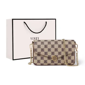 VINEY Synthetic Leather Small Square Bag Shoulder Bag Crossbody Bag Regular Women's Khaki