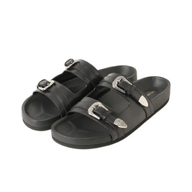 CELINE Odor-Resistant Slide Slippers Men's Black-2