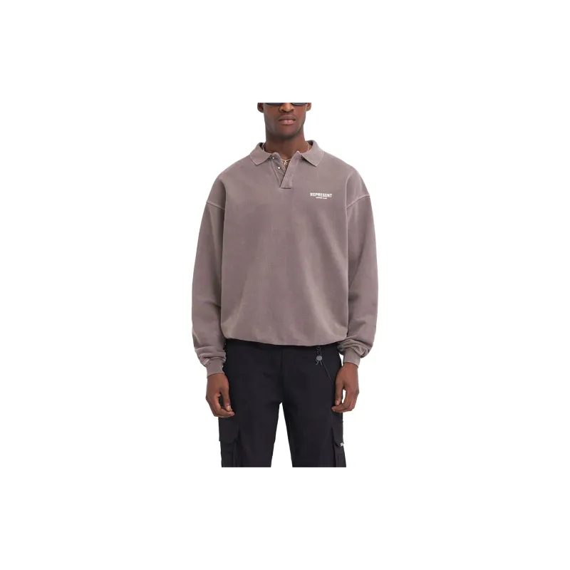 REPRESENT Owners Club Long Sleeve Polo Sweater-4
