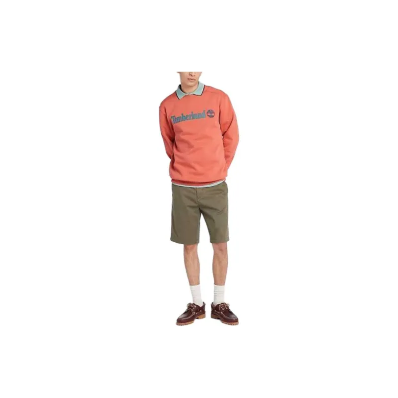 Timberland Linear Logo Crew Neck Sweatshirt Sweatshirt Men's Burnt Ochre-1