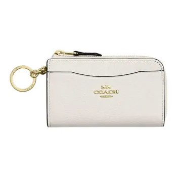 COACH Cow Leather Card Holder Women's Chalk White