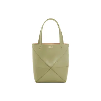 LOEWE Shiny Cow Leather Tote Bag, Shopping Bag, Handbag Mini Women's Eucalyptus Green