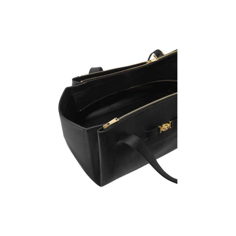VERSACE MEDUSA BIGGIE Series Cow Leather Tote Bag Shopping Bag Handbag Men's Black-4