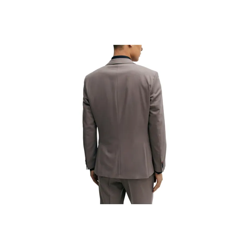 HUGO BOSS Three-Piece Slim-Fit Suit With Double-Breasted Waistcoat Business Suits Men's Light Brown-6