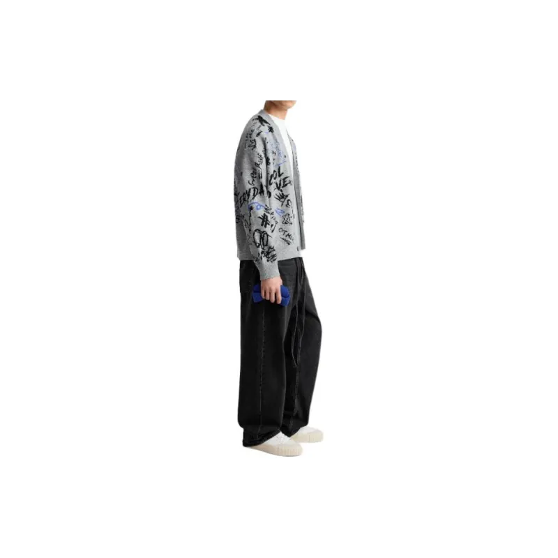 ZARA Sweater Men's Zebra Print Gray-4