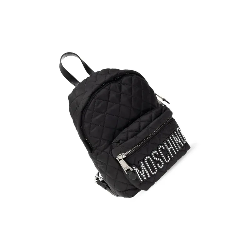 MOSCHINO Logo-Embellished Zip-Up Quilted Backpack-2